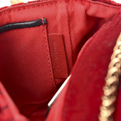 Christian Louboutin Velvet Patent Spikes Mini Sweety Charity Crossbody Bag Red Black 7 of 11