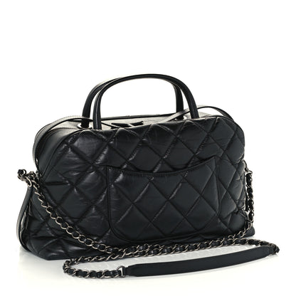 Chanel Aged Calfskin Small Bowling Bag Black 3 of 10