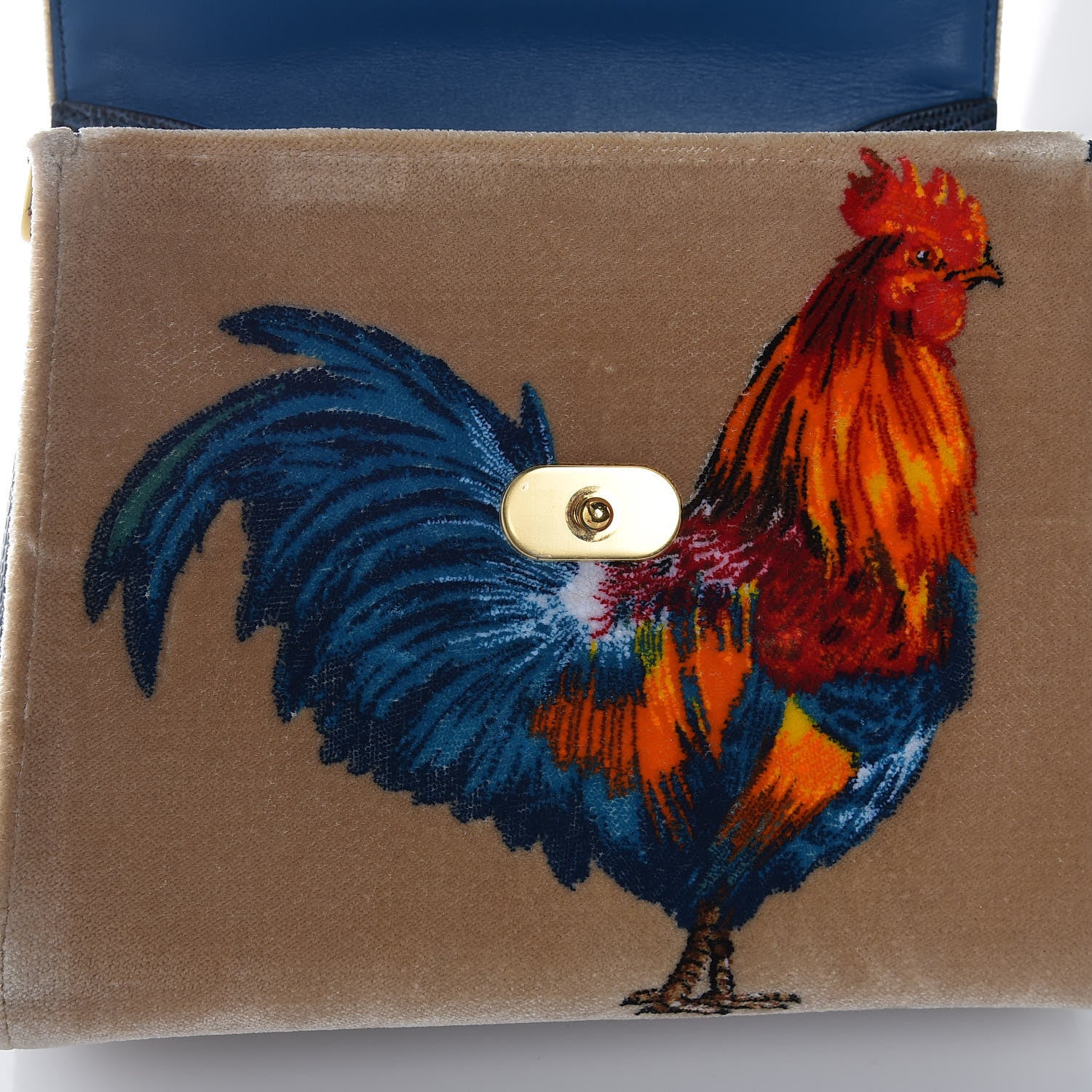 Dolce & Gabbana Velvet Lizard Rooster Printed Welcome Satchel Multicolor 9 of 11