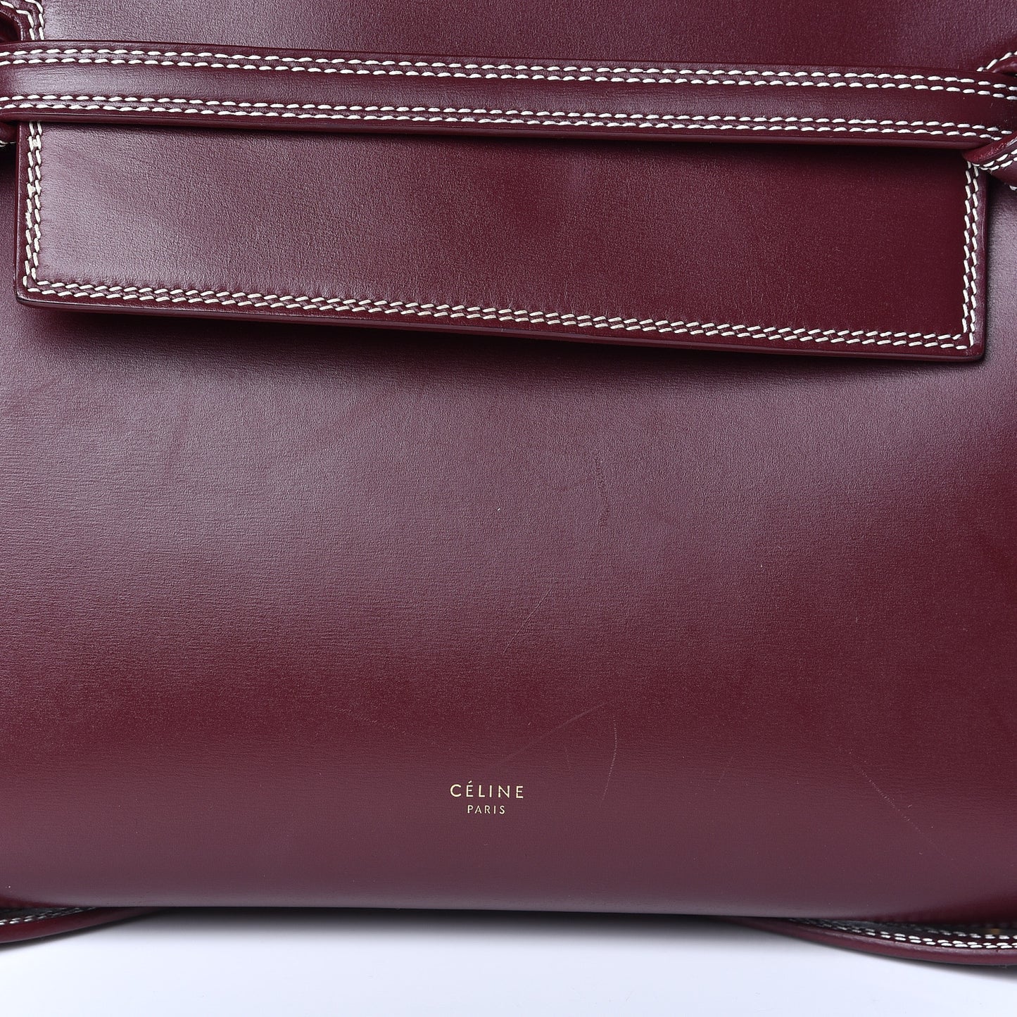 Natural Calfskin Mini Belt Bag Burgundy