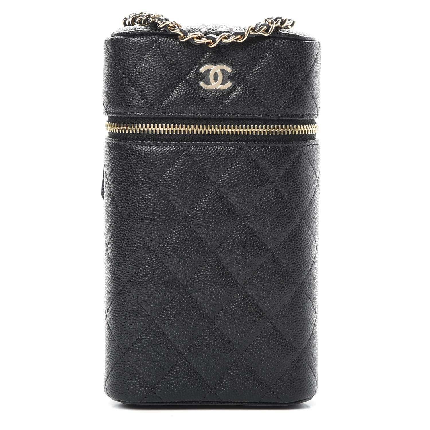 Chanel Caviar Quilted Phone Holder With Chain Black 1 of 11