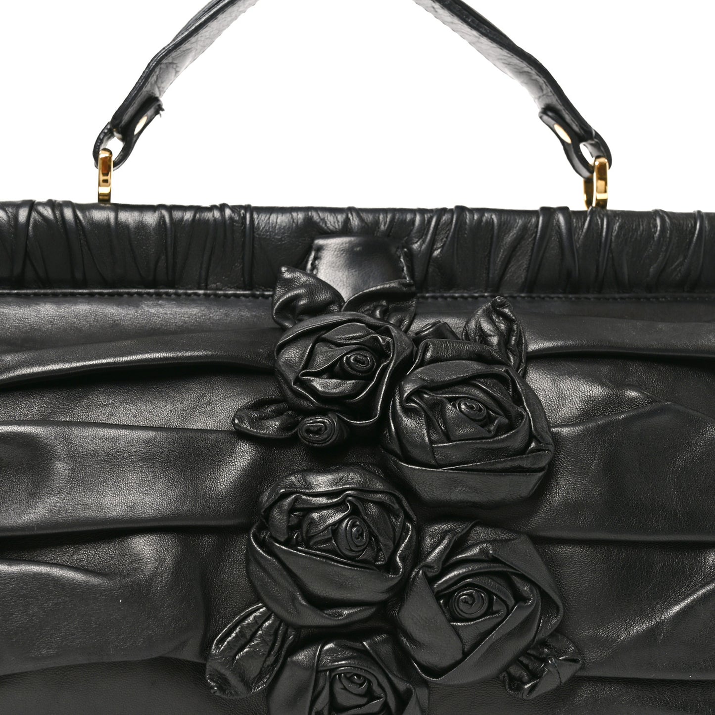 Nappa Jardin Rose Framed Duffel Black