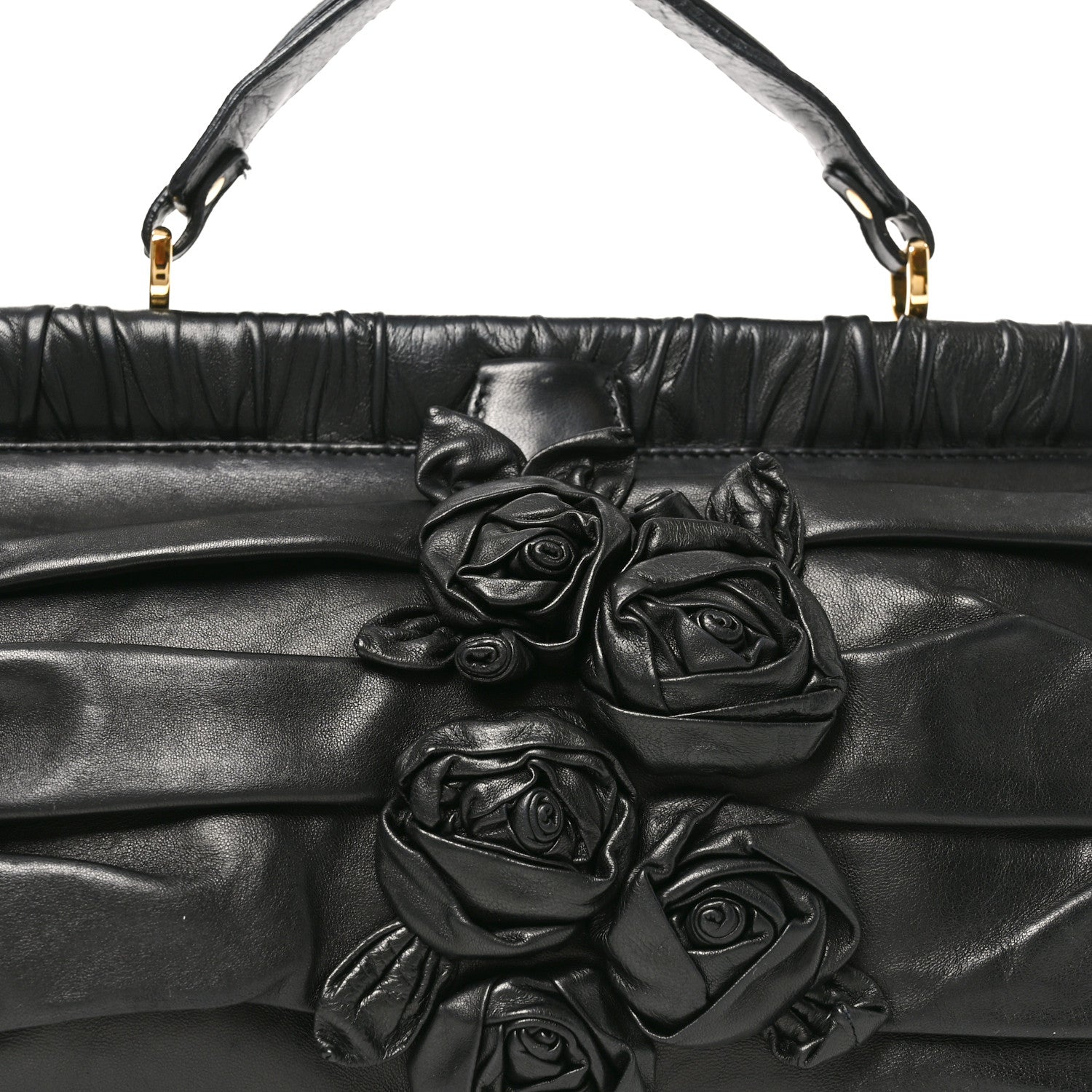 Valentino Garavani Nappa Jardin Rose Framed Duffel Black 7 of 10