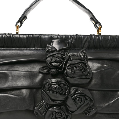 Valentino Garavani Nappa Jardin Rose Framed Duffel Black 7 of 10