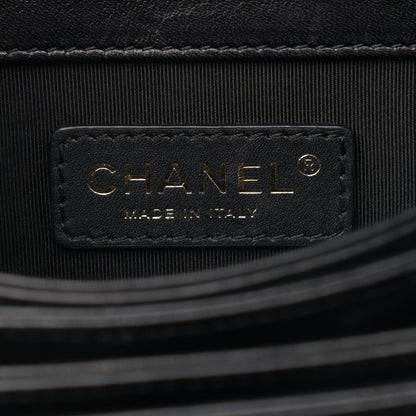 Chanel Lambskin Quilted Small Handle Tied Top Handle Flap Black 6 of 15