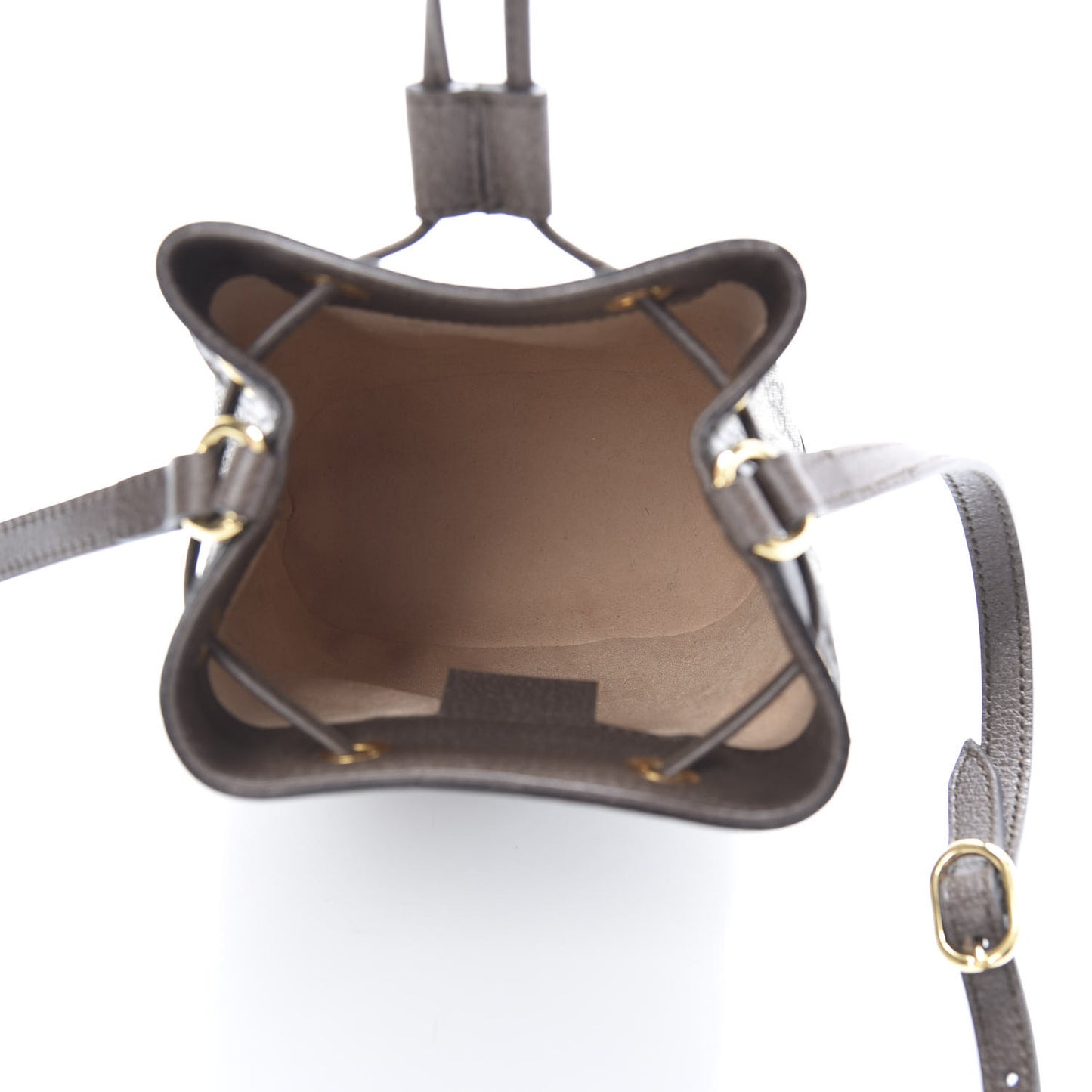 GG Supreme Monogram Web Mini Ophidia Bucket Bag Brown