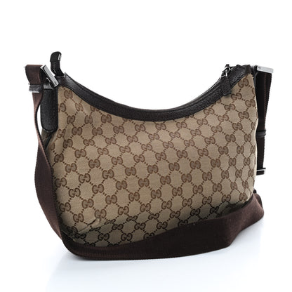 Gucci Monogram Medium Half Moon Hobo Dark Brown 3 of 9