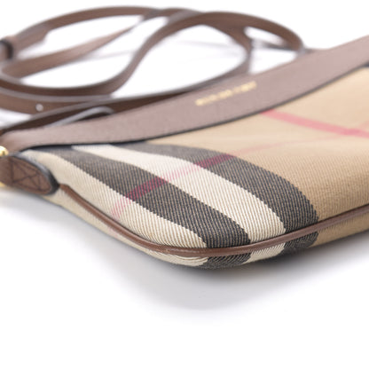 Burberry House Check Derby Peyton Crossbody Clutch Bag Tan 6 of 10