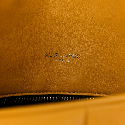 Saint Laurent Lambskin Quilted Medium Loulou Puffer Monogram Chain Satchel Saffran 6 of 11