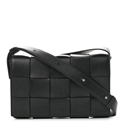 Bottega Veneta Lambskin Maxi Intrecciato Cassette Crossbody Bag Black 1 of 10
