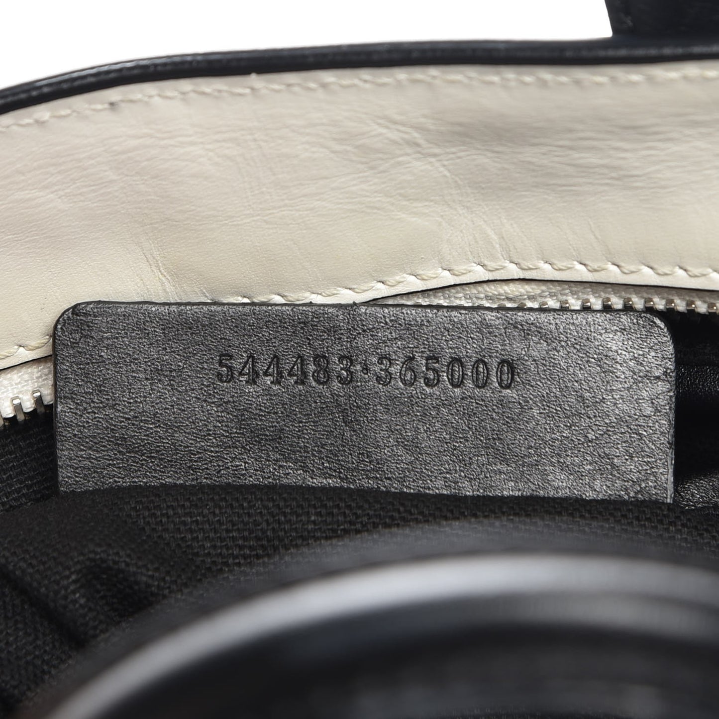 Calfskin Studded Small Padlock Tote Black White