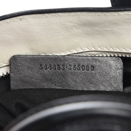Alexander McQueen Calfskin Studded Small Padlock Tote Black White 7 of 9