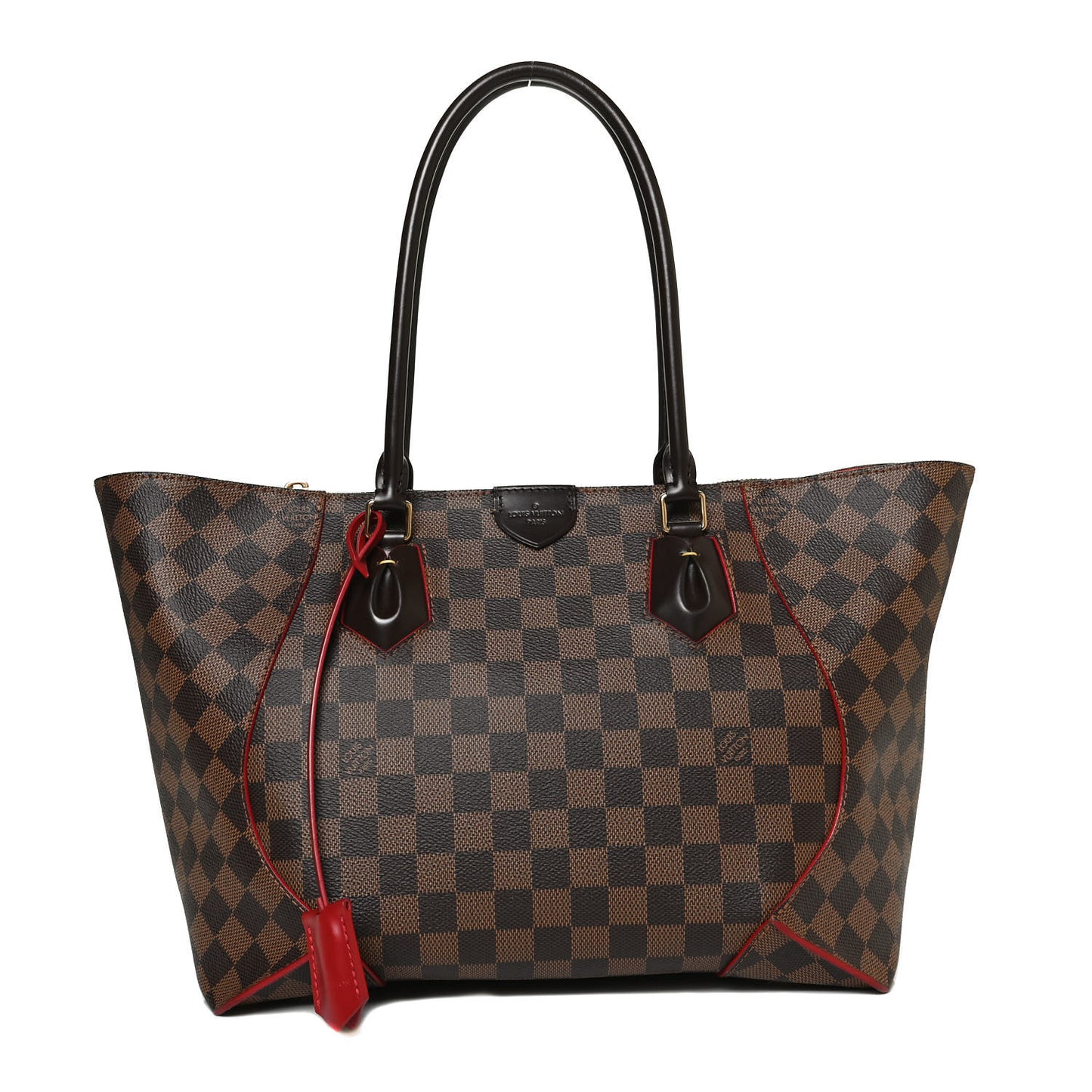 Damier Ebene Caissa Tote MM Cherry