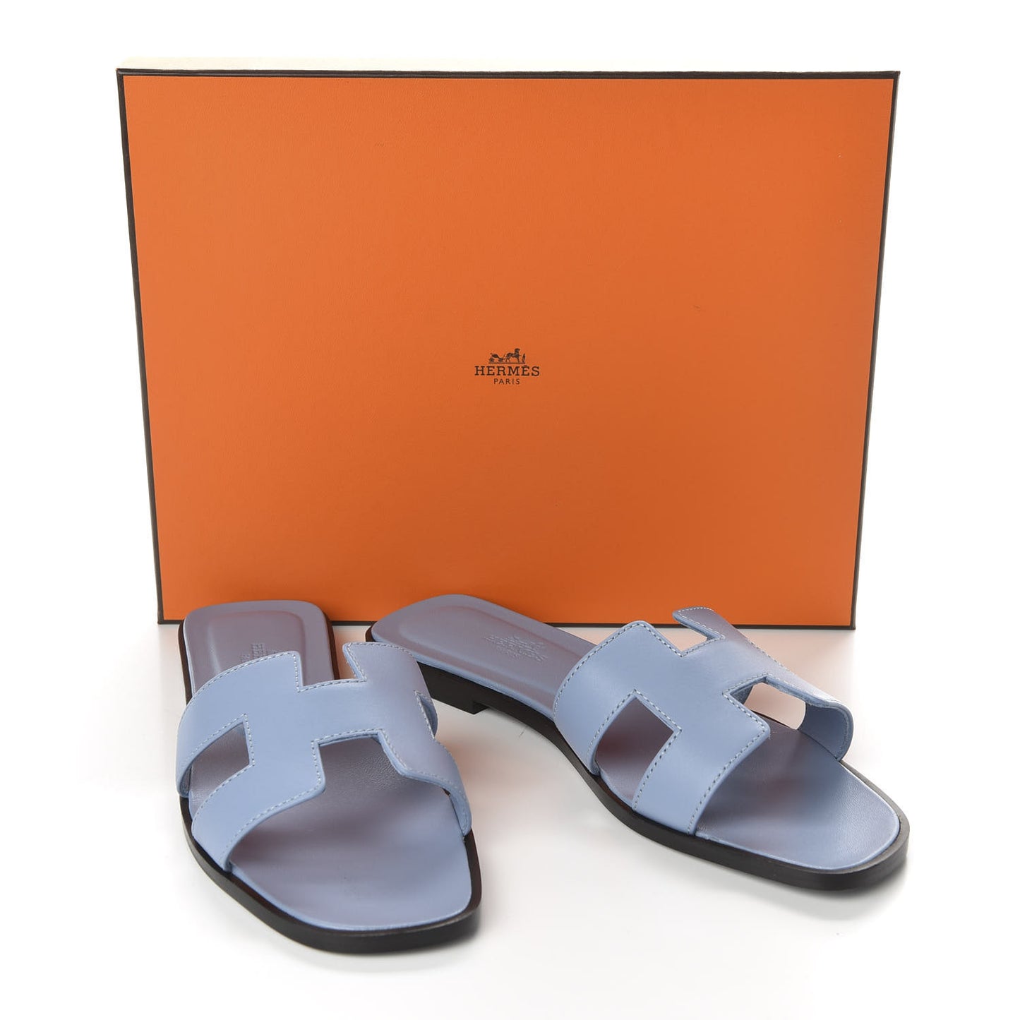 Calfskin Oran Sandals 37.5 Bleu Bleuet