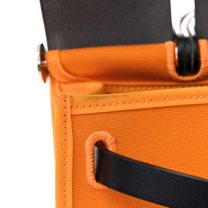 Hermes Vache Hunter Toile Herbag Zip 31 PM Jaune D'Or Bleu Izmir 12 of 15