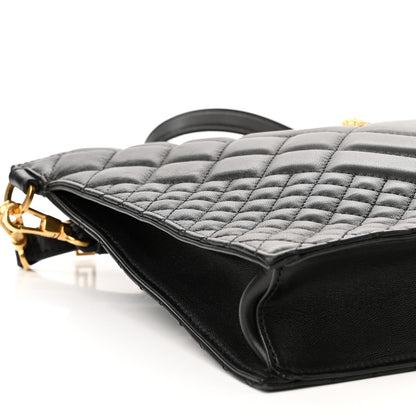Versace Calfskin Quilted Large Tribute Icon Crossbody Pouch Black 8 of 9