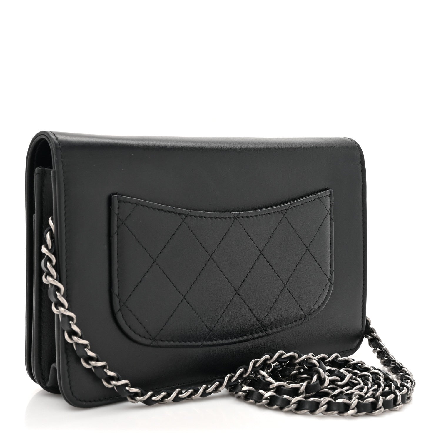 Chanel Calfskin Chain 20s Signe Wallet on Chain WOC Black 3 of 16