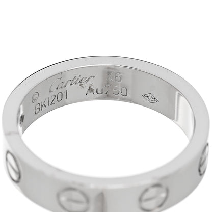 Cartier 18K White Gold Diamond 4mm LOVE Wedding Band Ring 46 3.75 4 of 4