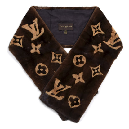 Louis Vuitton Monogram Mink Fur Stole Brown 1 of 3