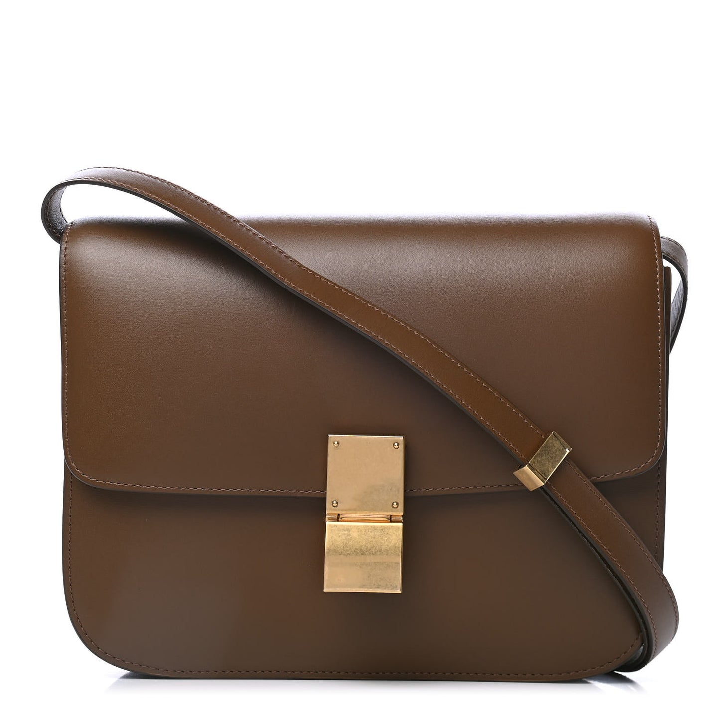 Box Calfskin Medium Classic Box Flap Bag Camel