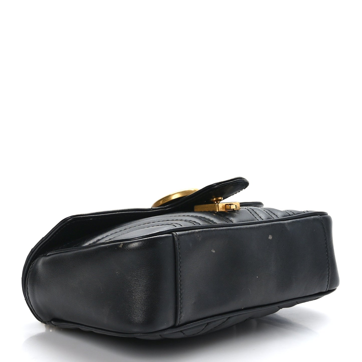 Calfskin Matelasse Mini GG Marmont Shoulder Bag Black
