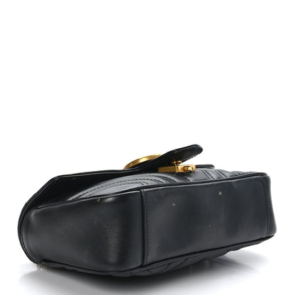 Gucci Calfskin Matelasse Mini GG Marmont Shoulder Bag Black 4 of 11