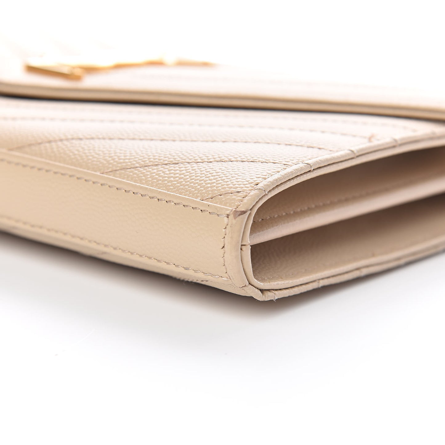 Grain De Poudre Matelasse Chevron Monogram Chain Wallet Deep Beige