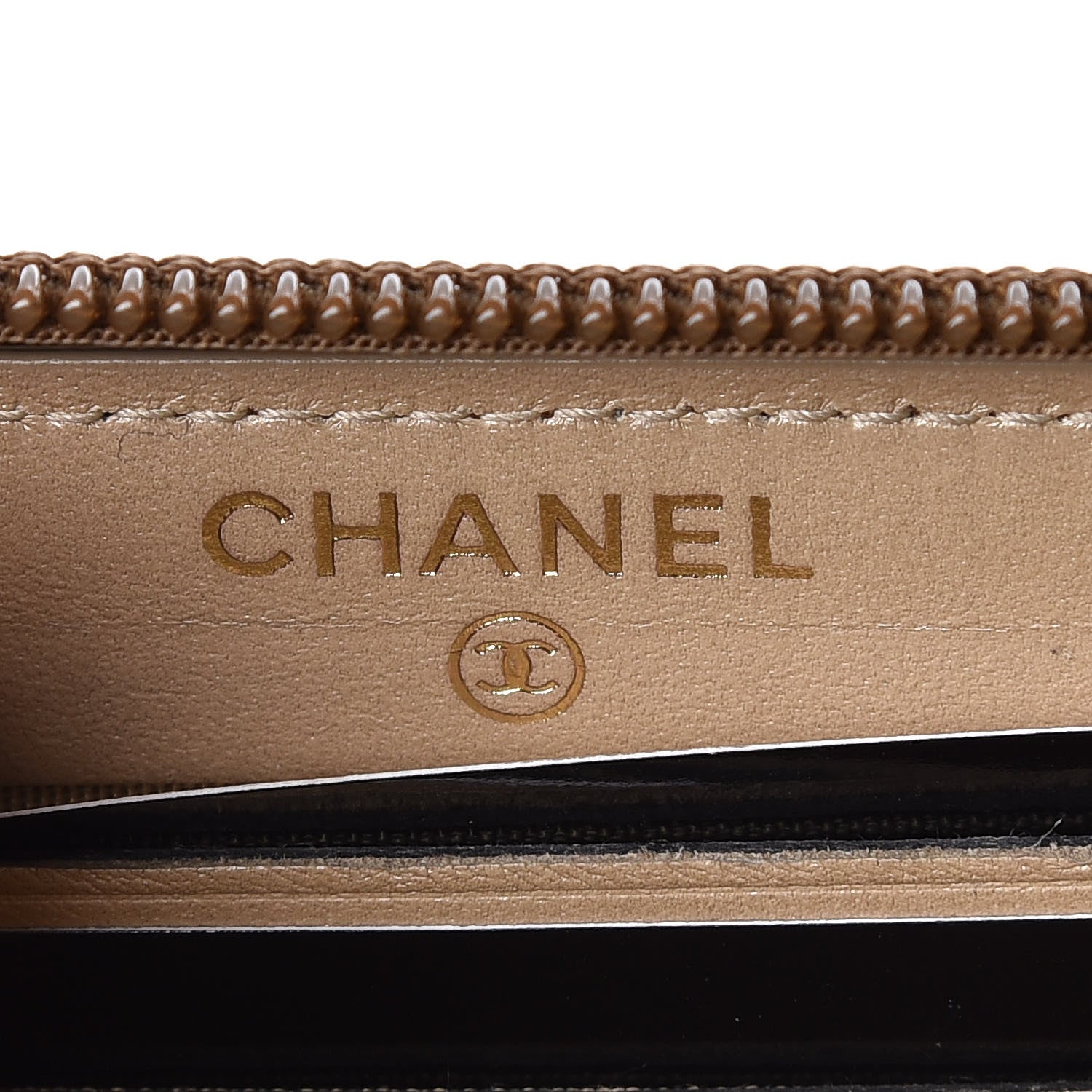 Chanel Cracked Metallic Calfskin Quilted Small Boy Zip Around Wallet Gold 7 of 11