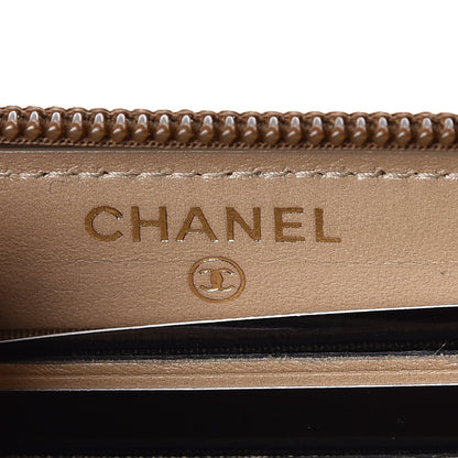 Chanel Cracked Metallic Calfskin Quilted Small Boy Zip Around Wallet Gold 7 of 11