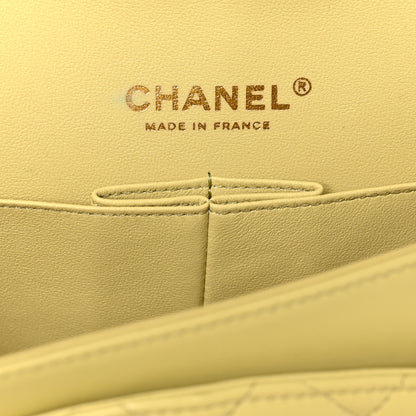 Chanel Lambskin Quilted Medium Double Flap Yellow 6 of 10