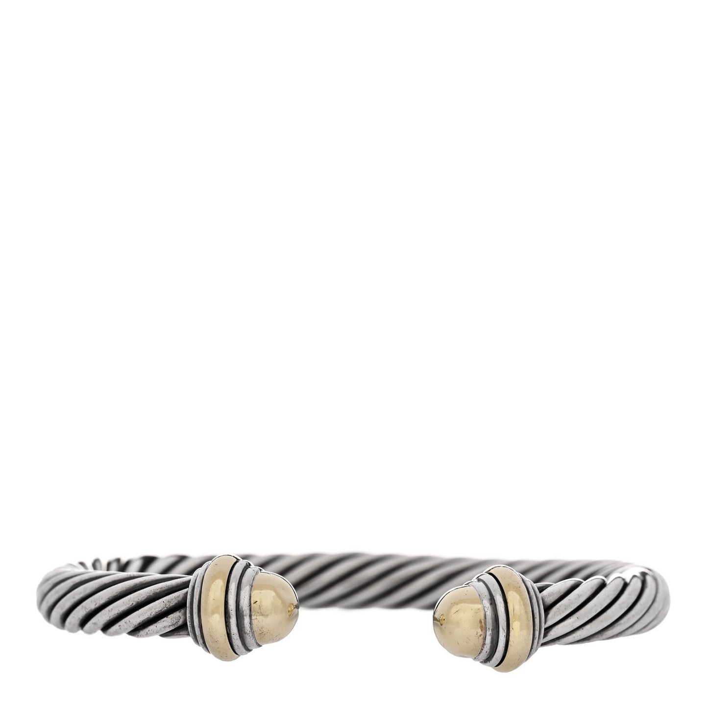 Sterling Silver 14K Yellow Gold 7mm Cable Classics Bracelet