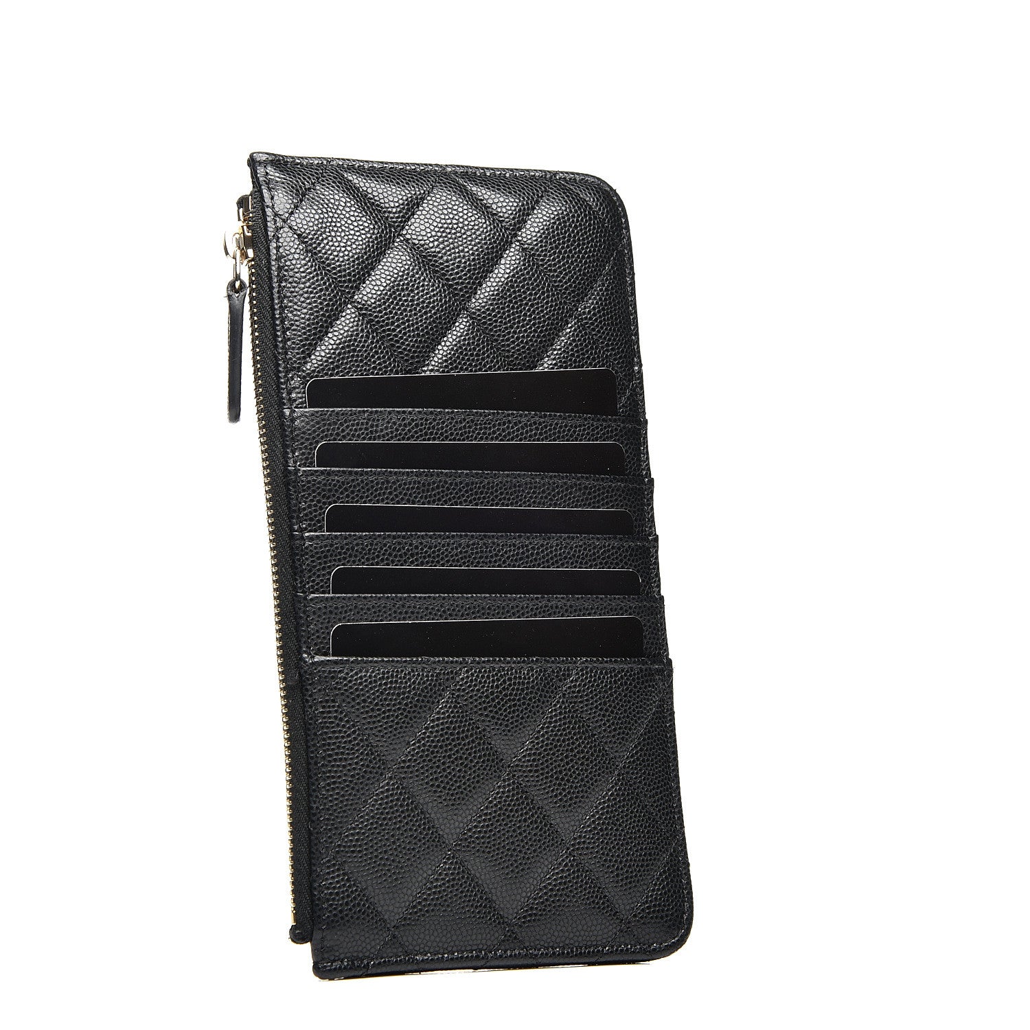 Chanel Caviar Quilted Classic Flat Wallet Pouch Black 2 of 13