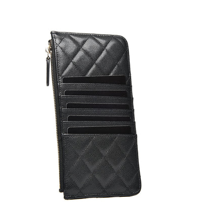 Chanel Caviar Quilted Classic Flat Wallet Pouch Black 2 of 13
