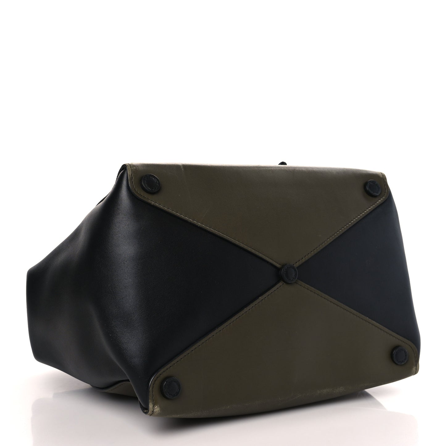 City Calfskin Convertible Top Handle Tote Militare Green Black