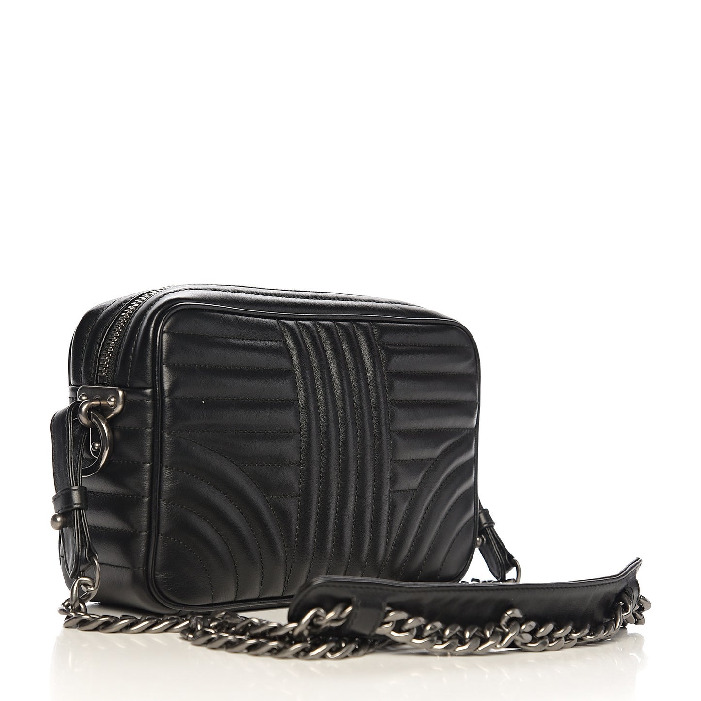 Nappa Impunture Diagramme Embellished Crossbody Bag Black