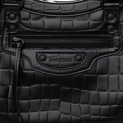 Balenciaga Semi Shiny Calfskin Crocodile Embossed Neo Classic Black Hardware S City Black 8 of 12
