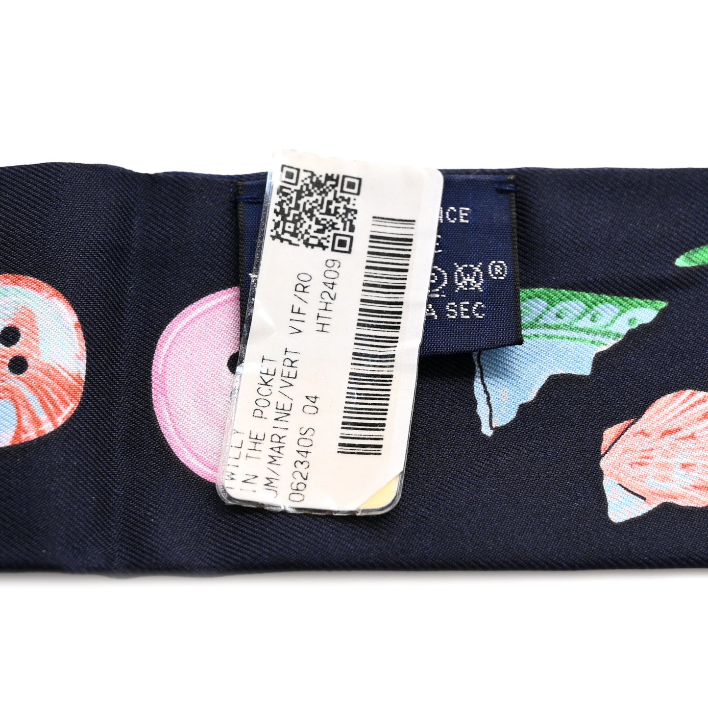 Silk In The Pocket Twilly Marine Vert Vif Rouge