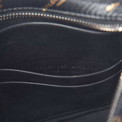 Balenciaga Calfskin Allover Logo Bazar Pochette Crossbody Black Gold 7 of 11