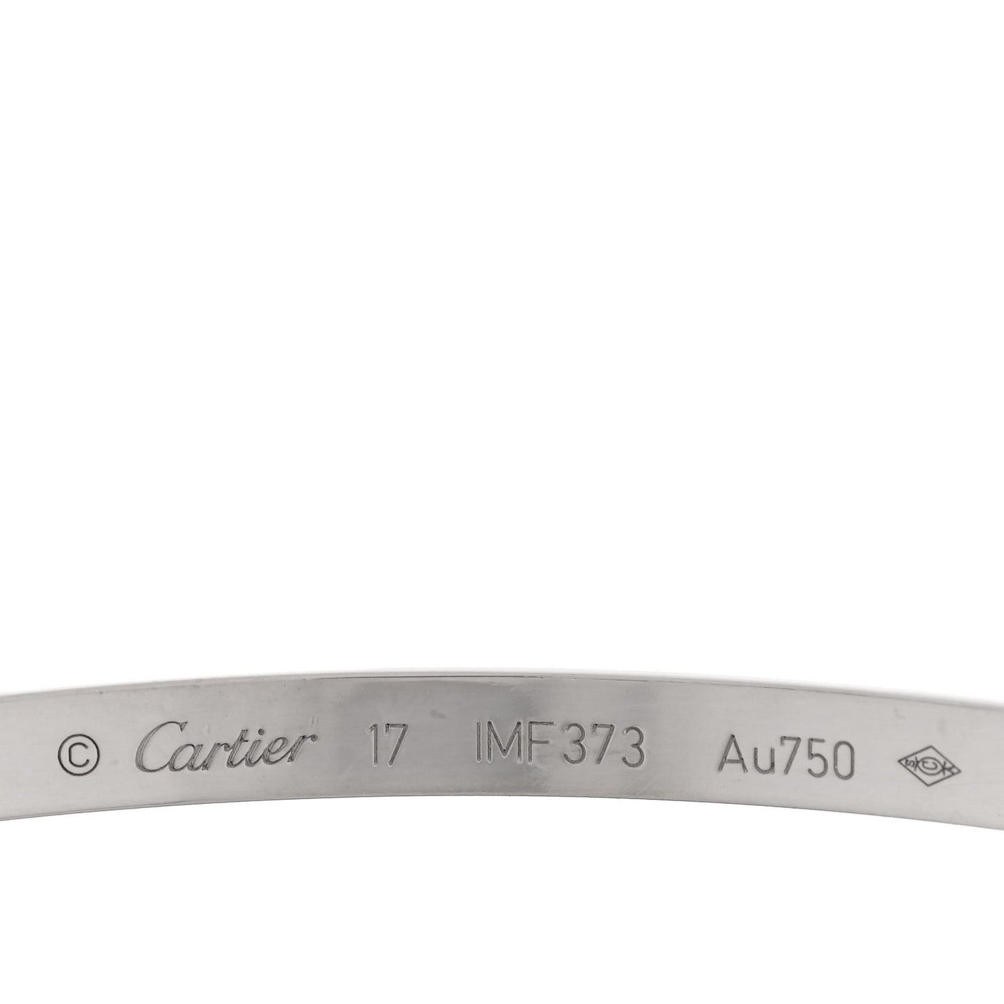 18K White Gold Small LOVE Bracelet 17