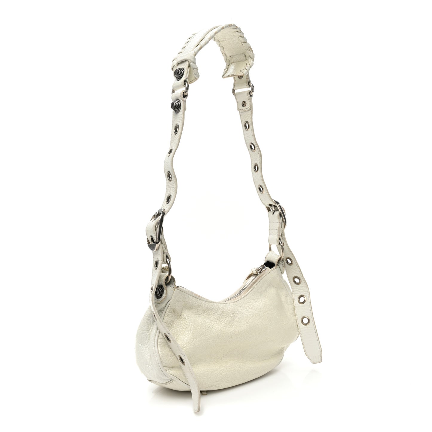 Agneau Arena Le Cagole Shoulder Bag XS Optic White