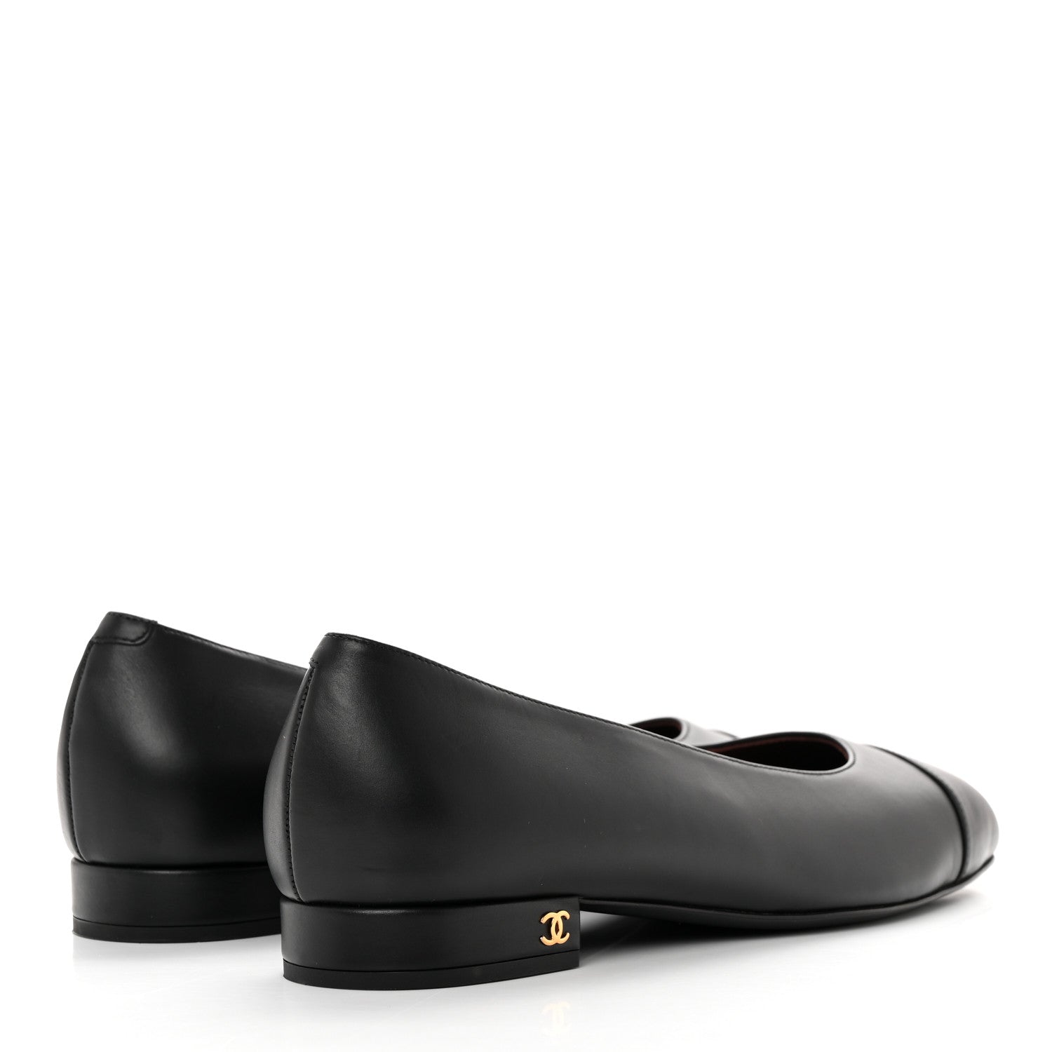 Chanel Lambskin Cap Toe Ballerina Flats 39 Black 4 of 9
