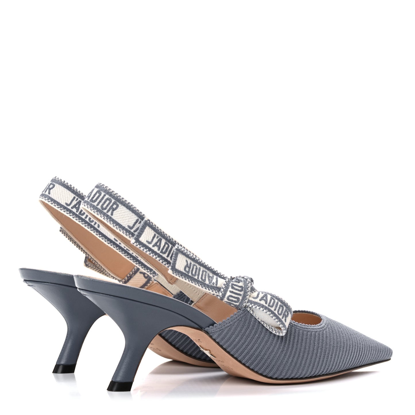 Cotton Ribbon Embroidered J'Adior Slingback 65mm Pumps 37.5 Denim Blue
