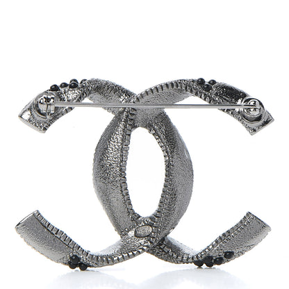 Chanel Ruthenium Pearl Crystal CC Brooch Black 3 of 5