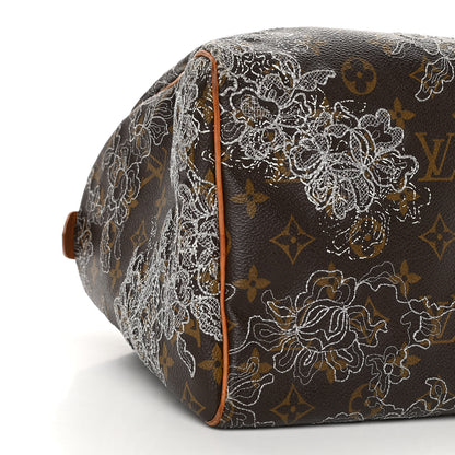Louis Vuitton Monogram Dentelle Speedy 30 Silver 9 of 14