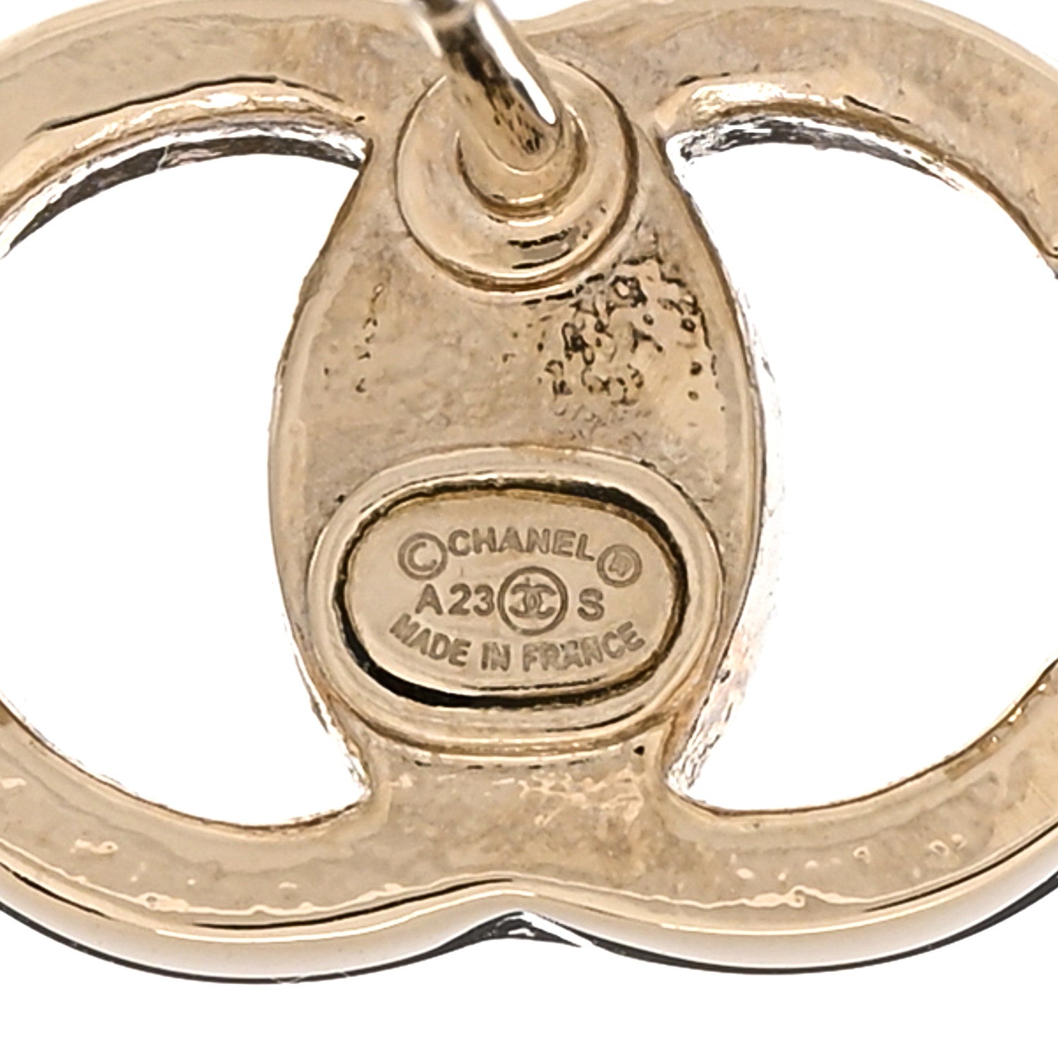 Chanel Crystal CC Large Stud Earrings Gold 4 of 5