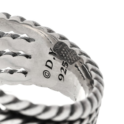 David Yurman Sterling Silver Diamond 16mm Wheaton Ring 54 7 4 of 4