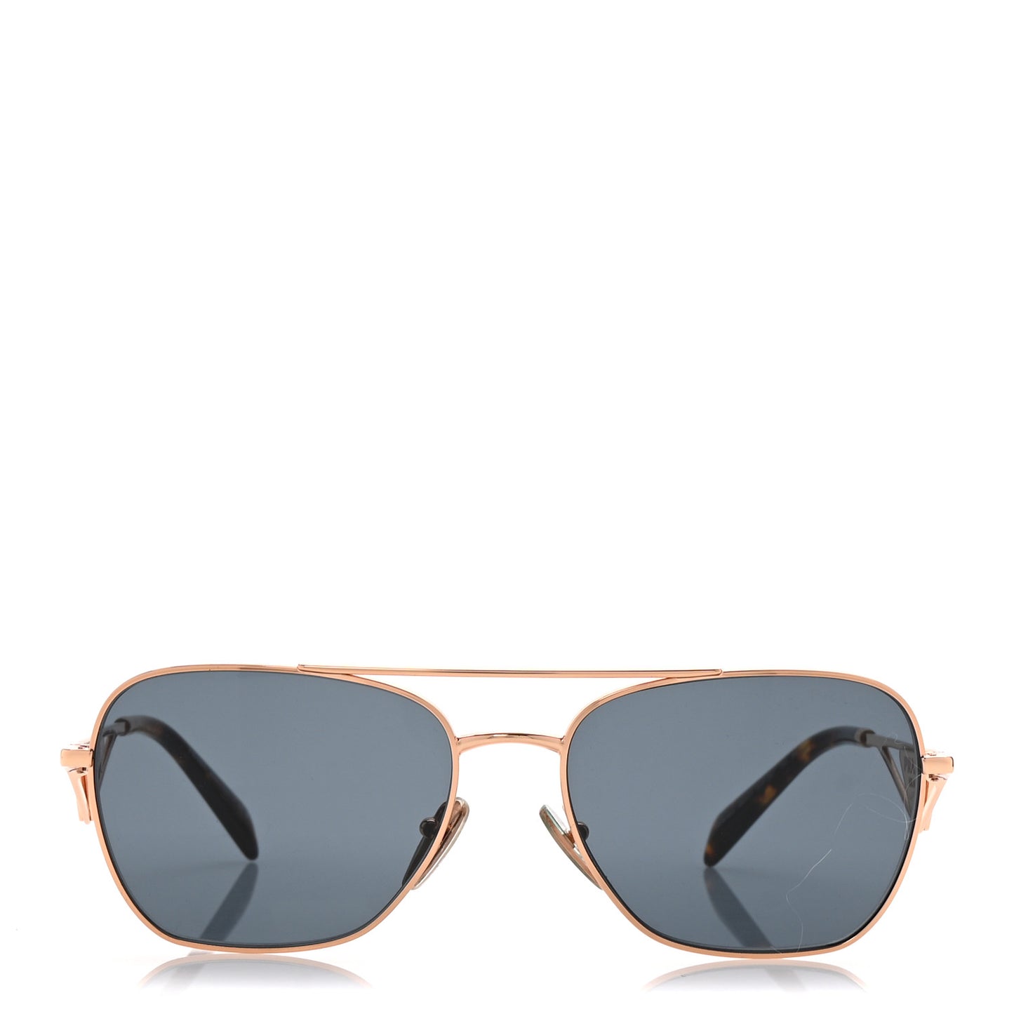 Metal Symbole Triangle Logo Aviator Sunglasses SPR A50 Gold Tortoise Brown