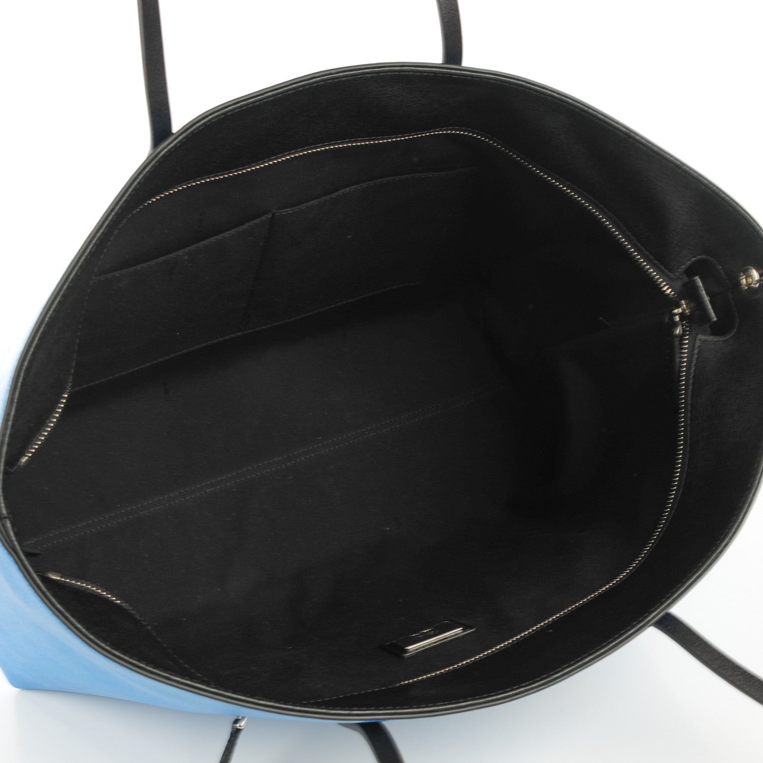 Fendi Vitello Elite Cuoio Monster Buggies Medium Roll Tote Blue Royal Black 5 of 9