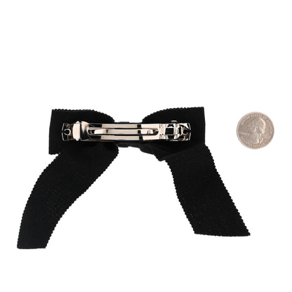 Chanel Grosgrain Bow CC Hair Clip Black 2 of 3