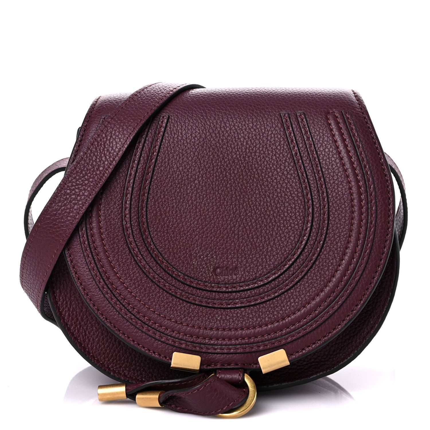 Chloe Calfskin Mini Marcie Round Crossbody Bag Wild Purple 1 of 12